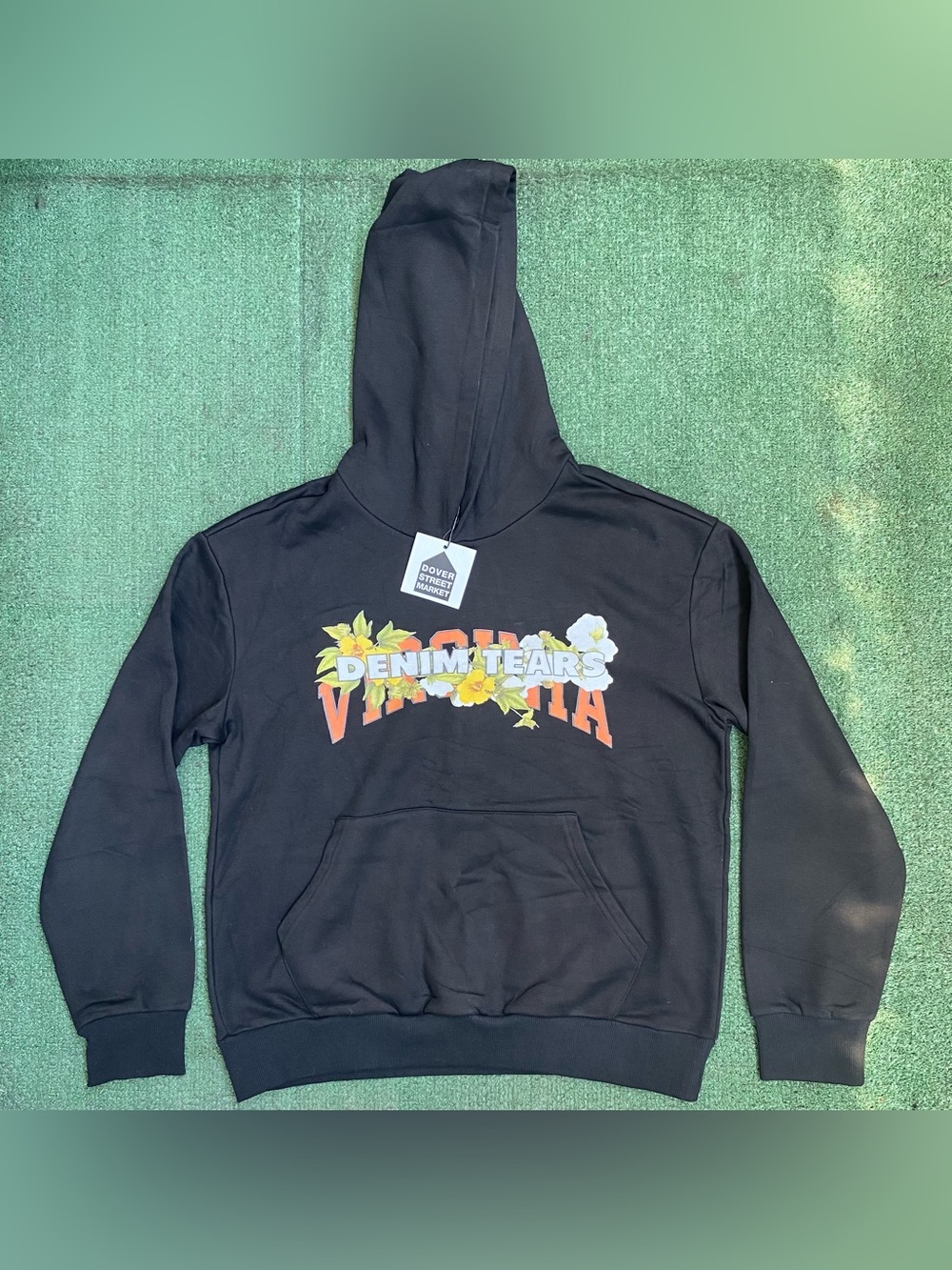 Denim Tears Black Floral Logo Hoodie